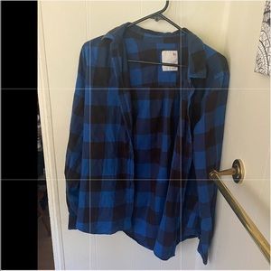 Black and blue button down shirt